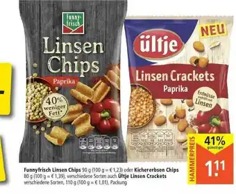 Marktkauf Funnyfrisch Linsen Chips Oder Kichererbsen Chips Auch ültje Linsen Crackets Angebot