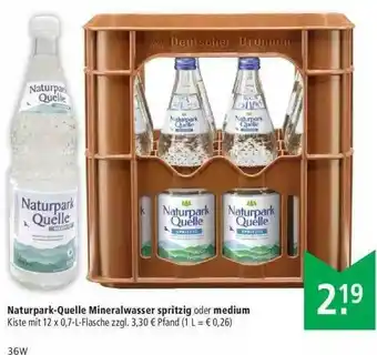 Marktkauf Naturpark-quelle Mineralwasser Spritzig Oder Medium Angebot