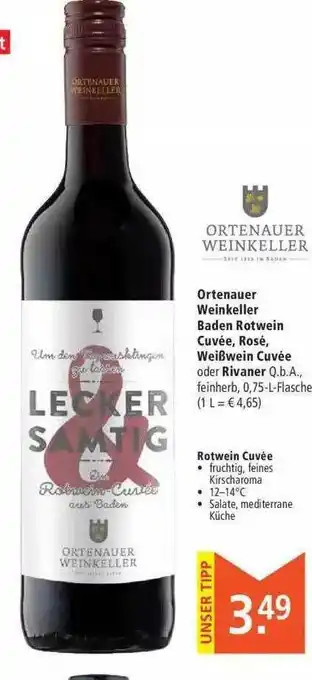 Marktkauf Ortenauer Weinkeller Baden Rotwein Cuvée, Rosé, Weiß Cuvée Oder Rivaner Angebot