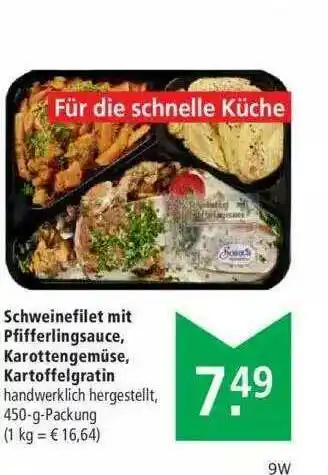 Marktkauf Schweinefilet Mit Pfifferlingsauce, Karottengemüse, Kartoffelgratin Angebot