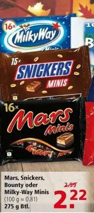 Multi Markt Mars, Snickers, Bounty Oder Milky-way Minis Angebot