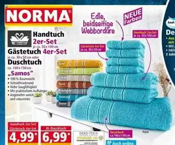 Norma Gästetuch 4er Set Duschtuch Angebot