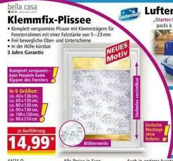 Norma Bella Casa Klemmfix-plissee Angebot