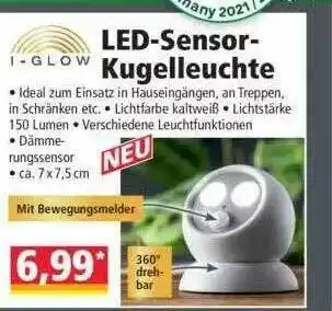 Norma I-glow Led-sensor Kugelleuchte Angebot