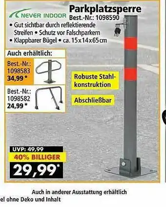 Norma24 Parkplatzperre Never Indoor Angebot