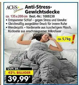 Norma24 Acus Anti-stress-gewichtsdecke Angebot