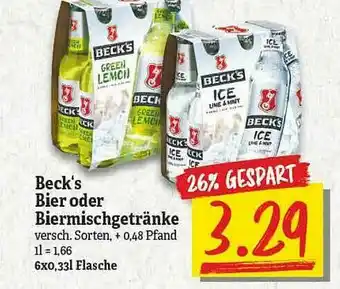 NP Discount Beck's Bier Oder Biermischgetränke Angebot