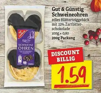 NP Discount Gut & Günstig Schweineohren Angebot