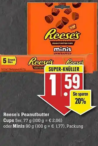 Scheck-in-Center Reese's Peanutbutter Cups Oder Minis Angebot