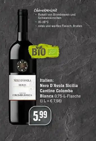 Scheck-in-Center Nero D'avola Sicilia Cantine Colomba Bianca Angebot