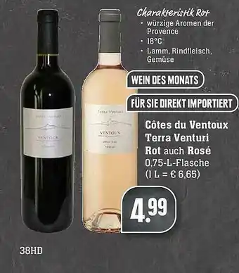 Scheck-in-Center Côtes Du Ventoux Terra Venturi Rot Auch Rosé Angebot