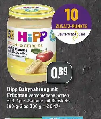 Scheck-in-Center Hipp Babynahrung Mit Früchten Angebot