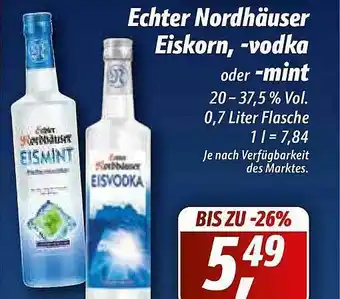 Simmel Echter Nordhäuser Eiskorn, -vodka Oder -mint Angebot