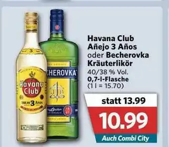 Combi Havana Club Añejo 3 Años Oder Becherovka Kräuterlikör Angebot