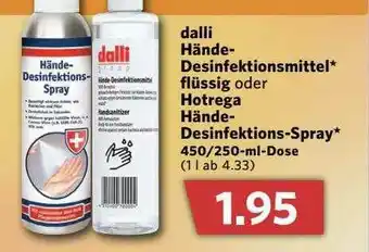 Combi Dalli Hände Desinfektionsmittel Flüssig Oder Hotrega Hände Desinfektions-spray Angebot