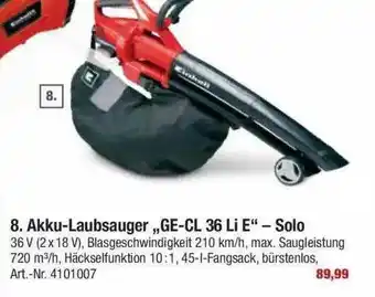 toom Baumarkt Akku-laubsauger „ge-cl 36 Li E” - Solo Angebot