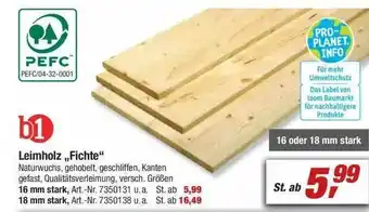 toom Baumarkt B1 Leimholz „fichte” Angebot