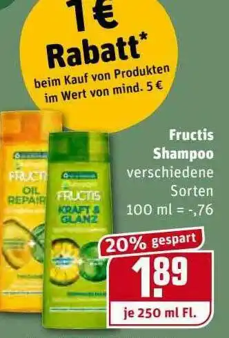 REWE Kaufpark Fructis Shampoo Angebot