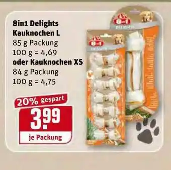 REWE Kaufpark 8in1 Delights Kauknochen L Oder Kauknochen XS Angebot