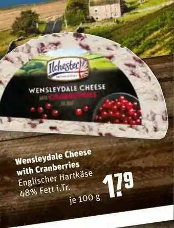 REWE Kaufpark Wensleydale Cheese With Cranberries Angebot