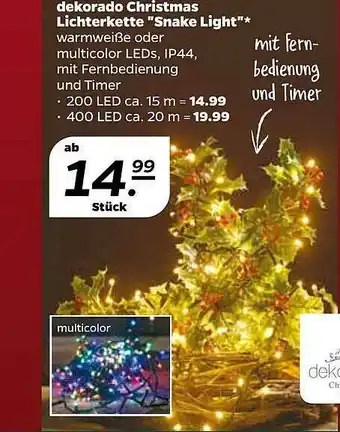 NETTO Dekorado Christmas Lichterkette ”snake Light” Angebot