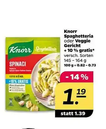 NETTO Knorr Spaghetteria Oder Veggie Gericht Angebot