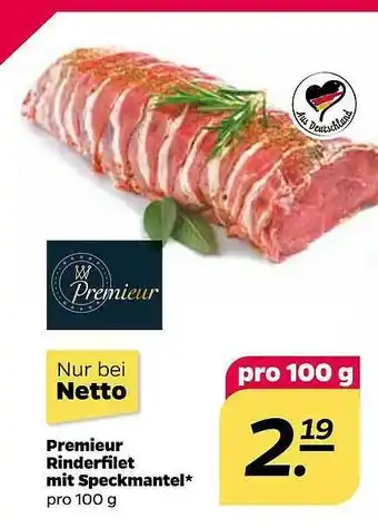 NETTO Premieur Rinderfilet Mit Speckmantel Angebot