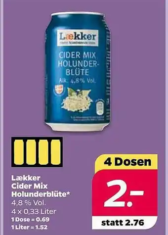 NETTO Lækker Cider Mix Holunderblüte Angebot