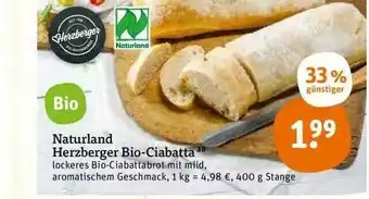 tegut Naturland Herzberger Bio-ciabatta Angebot