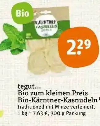 tegut Tegut Bio Zum Kleinen Preis Bio-kärntner-kasnudeln Angebot