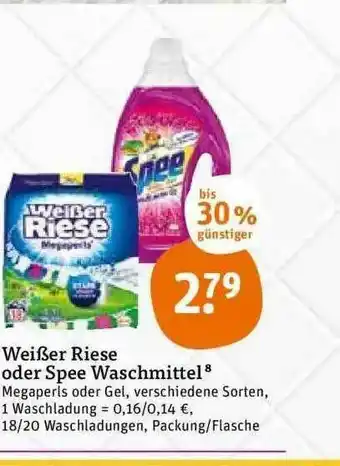 tegut Weißer Riese Oder Spee Waschmittel Angebot