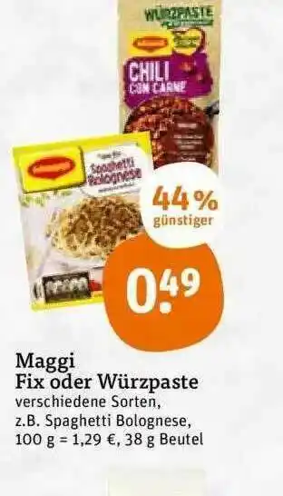 tegut Maggi Fix Oder Würzpaste Angebot