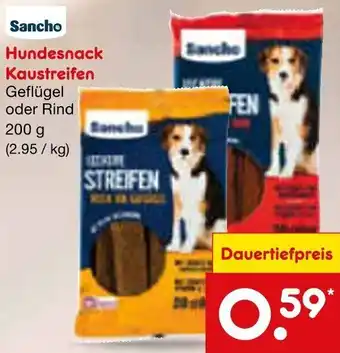 Netto Marken-Discount Sancho Hundesnack Kaustreifen 200 g Angebot