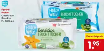 Netto Marken-Discount Hallo Welt Feuchttücher 2 x 80 Stück Angebot