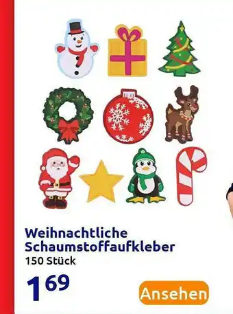 Action Weihnachtsliche Schaumstoffaufkleber Angebot