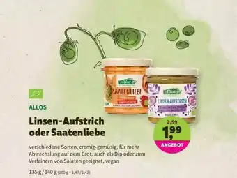 Denns BioMarkt Allos Linsen-aufstrich Oder Saatenliebe Angebot