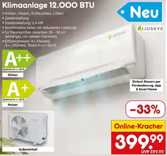 Netto Marken-Discount JUSKYS Klimaanlage 12.000 BTU Angebot