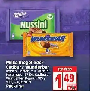 Edeka Milka Riegel Oder Cadbury Wunderbar Angebot