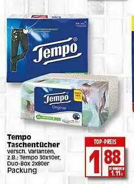 Elli Markt Tempo Taschentücher Angebot