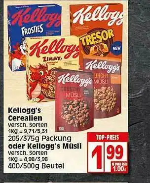 Elli Markt Kellogg's Cerealien Oderkellogg's Musli Angebot