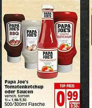 Elli Markt Papa Joe's Tomatenketchup Oder Saucen Angebot