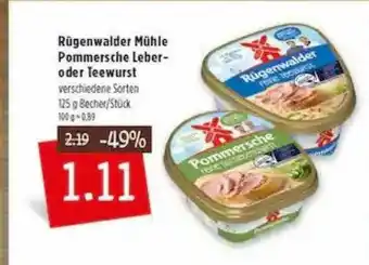 Kupsch Rügenwalder Mühle Pommesche Leber Oder Teewurst Angebot