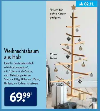 Aldi Nord Weinnachtsbaum aus Holz Angebot