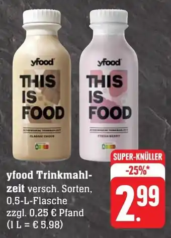 Scheck-in-Center yfood Trinkmahlzeit versch. Sorten, 0,5-L-Flasche Angebot