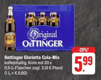 Scheck-in-Center Oettinger Glorietta Cola-Mix koffeinhaltig, Kiste mit 20 x 0,5-L-Flaschen Angebot