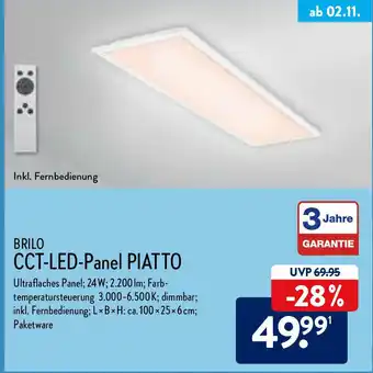 Aldi Nord Brilo CCT-LED-Panel PIATTO Angebot