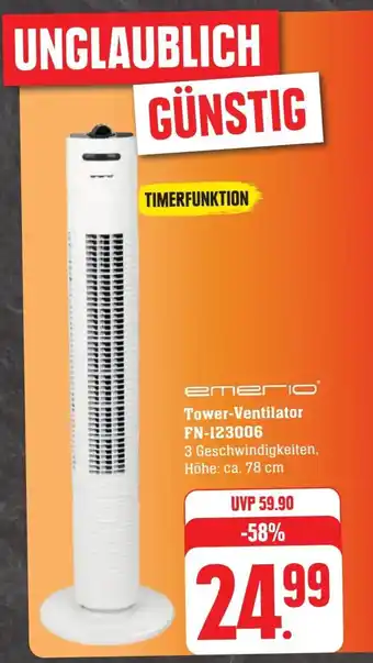 Scheck-in-Center emerio Tower-Ventilator FN-123006 Angebot