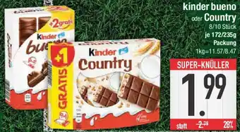 E-Center kinder bueno oder Country 172/235 g Packung Angebot