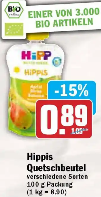 Hit Hippis Quetschbeutel 100 g Packung Angebot