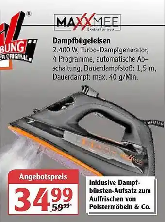 Globus Maxxmee Dampfbügeleisen Angebot